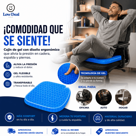 DILE ADIÓS AL DOLOR DE ESPALDA - COJÍN GEL FLEXIBLE